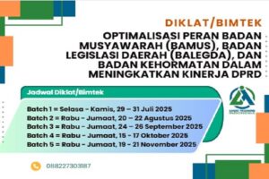 DIklat/Bimtek Optimalisasi Peran BAMUS, BALEGDA Dan Badan Kehormatan Dalam Meningkatkan Kinerja DPRD